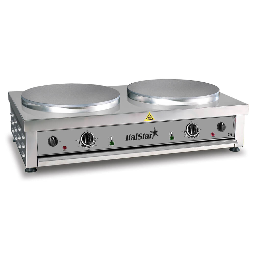 Κρεπιέρα ηλεκτρική διπλή Ø40cm με συρτάρι ItalStar ITAL0013