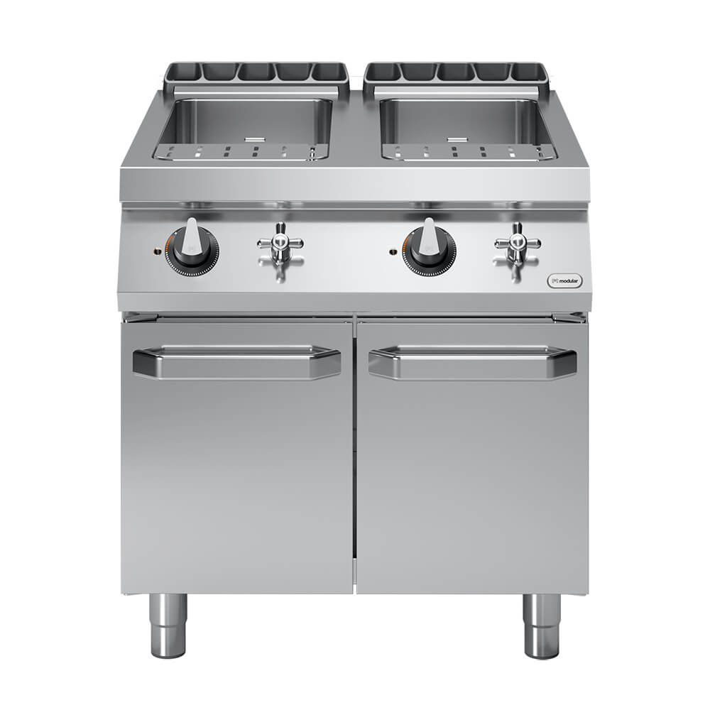 Βραστήρας ζυμαρικών αερίου 2x40L σε βάση με 2 πόρτες R90/80CPG/2V40/P ROC900