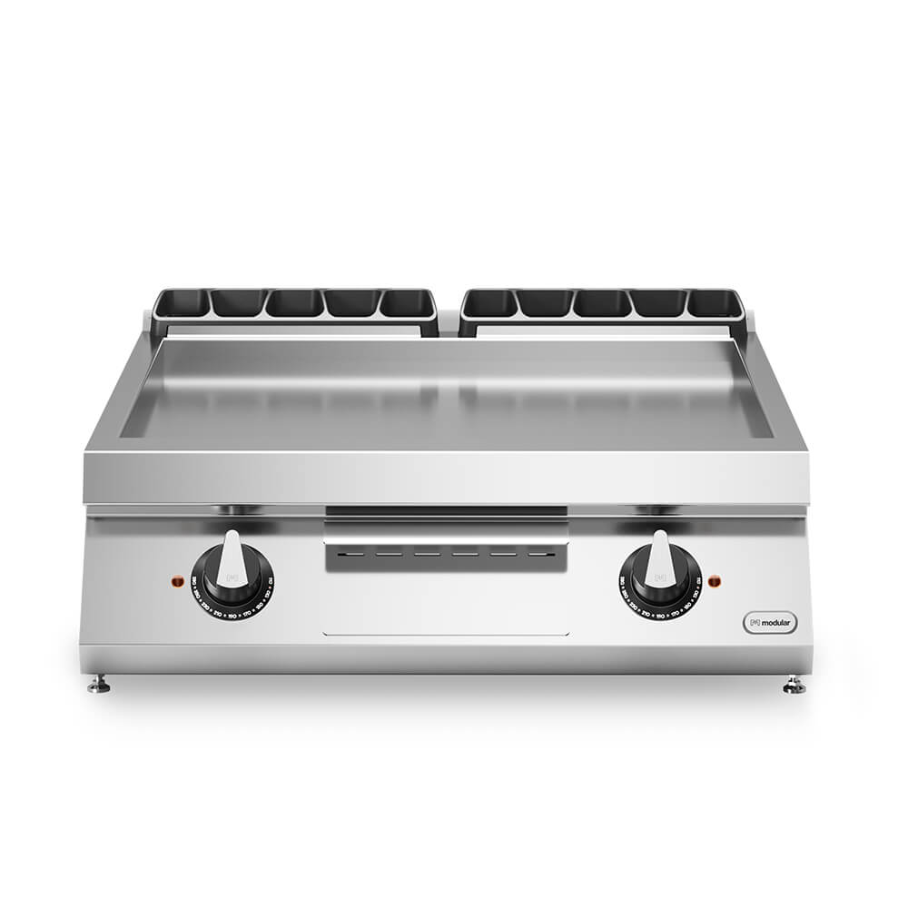 Εστία-πλατό ηλεκτρ. 15kW διπλή λεία επιφ. χρωμίου επιτραπ. R90/80FTE/CL/T ROC900