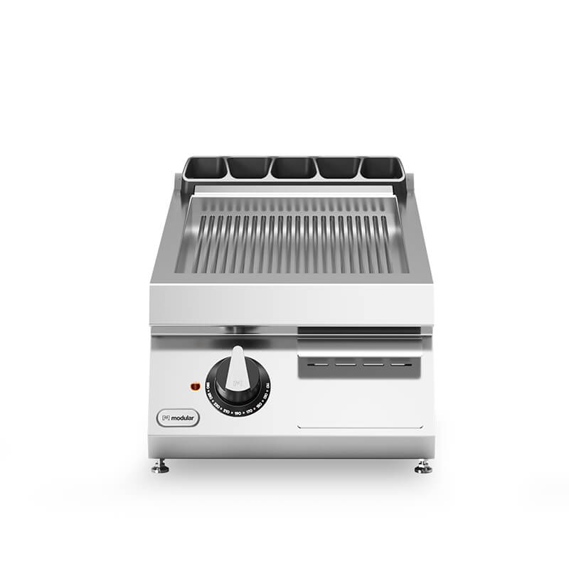 Εστία-πλατό ηλεκτρ. 5,4kW μονή ραβδωτή επιφ. χρωμίου επιτραπ. R70/40FTE/CR/T ROC700