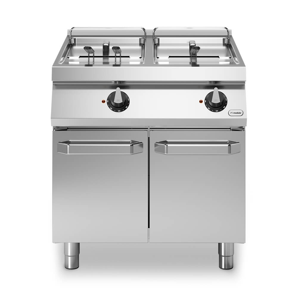 Φριτέζα ηλεκτ. 2x17L 34kW περιστρ. αντιστ. σε βάση με 2 πόρτες R70/80FRER/2V17/P ROC700