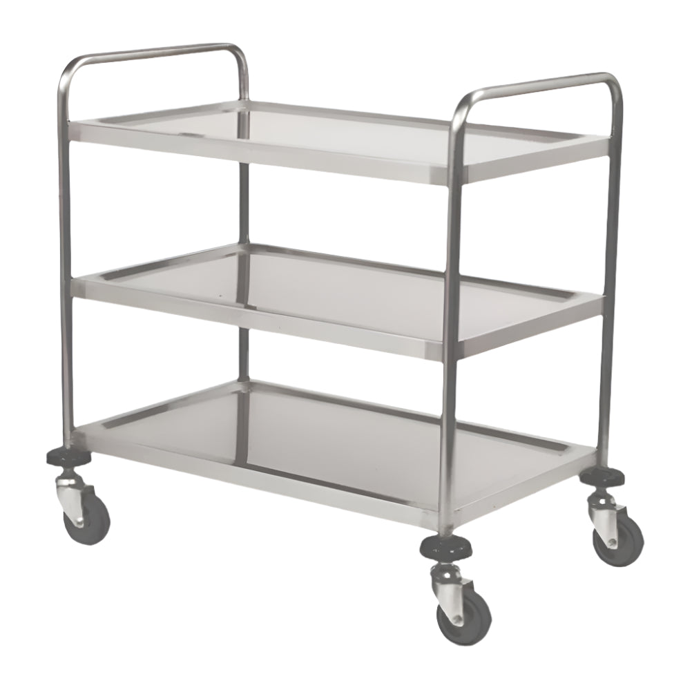 KARAMCO Ανοξείδωτο τροχήλατο καρότσι τριπλό 76x38x76cm