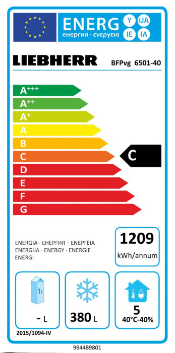 LIEBHERR BFPvg 6501 καταψύκτης για την αρτοποιία με ψύξη ανακυκλούμενου αέρα