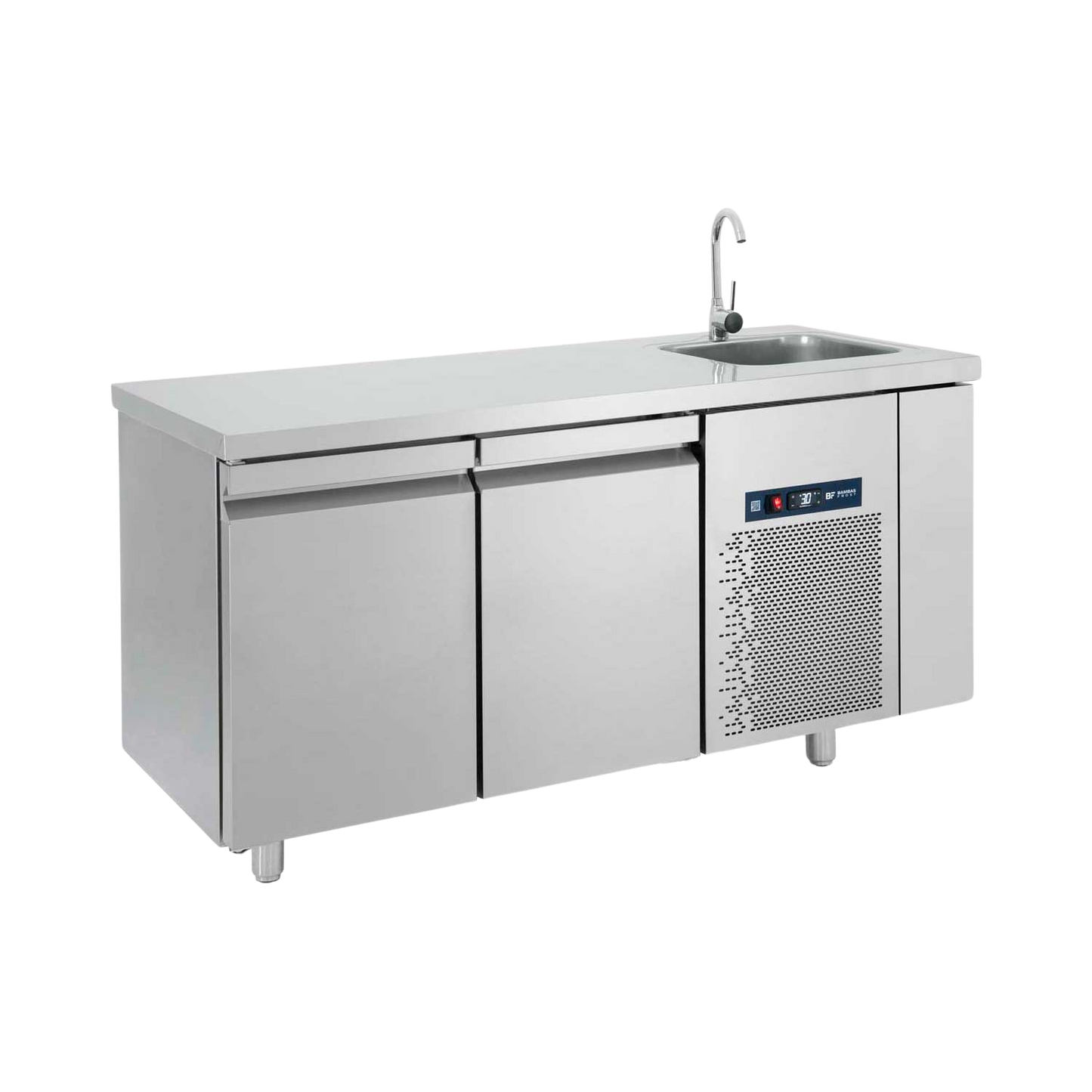 BAMBAS FROST ψυγείο παγκος με δύο πόρτες και γούρνα PG159-40L