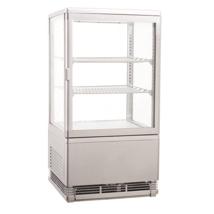 KARAMCO Βιτρίνα 4 όψεων επιτραπέζια ψυχόμενη λευκή 42,8x38,6x81cm