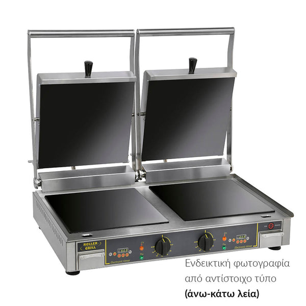 Τοστιέρα διπλή κεραμική ROLLER GRILL GVD335R Premium άνω-κάτω ραβδωτή