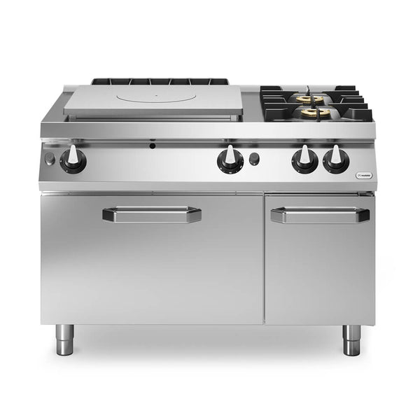 Solid top αερίου 9kW & 2 φλόγ. (2x6kW) με φούρνο αερίου 2/1 8kW R70/120TPFG ROC700