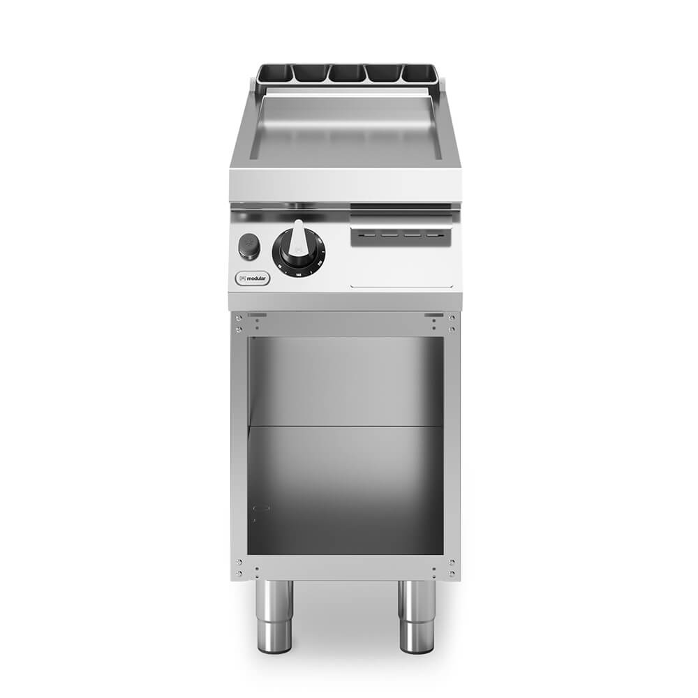 Εστία-πλατό αερίου 7kW μονή λεία επιφ. χρωμίου με ανοικτή βάση R70/40FTG/CL/A ROC700