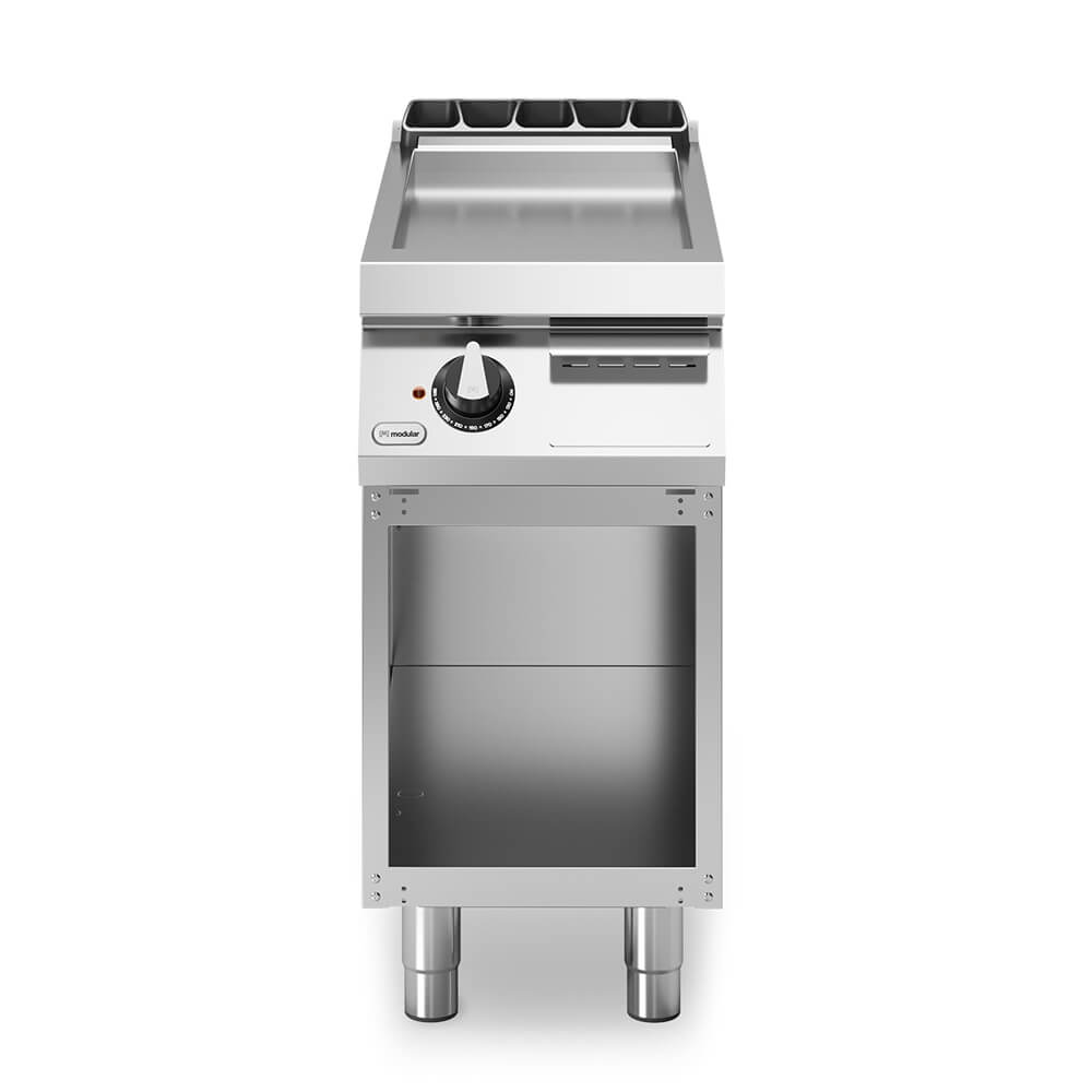 Εστία-πλατό ηλεκτρ. 7,5kW μονή λεία επιφ. χρωμίου με ανοικτή βάση R90/40FTE/CL/A ROC900