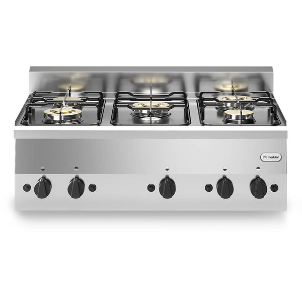 Κουζίνα αερίου 5 φλόγ. (2x3,3kW+3x3,6kW) επιτραπ. F60/90PCG/T FUN600