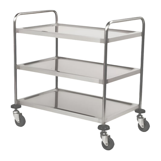KARAMCO Ανοξείδωτο τροχήλατο καρότσι τριπλό 76x38x76cm