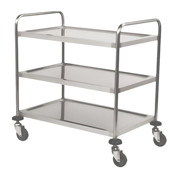 KARAMCO Ανοξείδωτο τροχήλατο καρότσι τριπλό 76x38x76cm