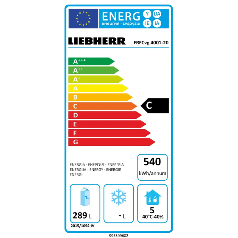 LIEBHERR FRFCvg 4001 ψυγείο με ψύξη ανακυκλούμενου αέρα