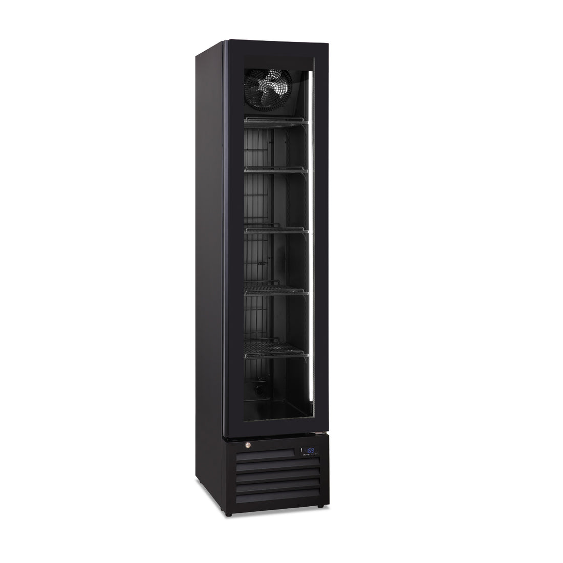 KLIMAITALIA βιτρίνα κατάψυξης στενή μαύρη 165 L THIN FREEZER BLACK