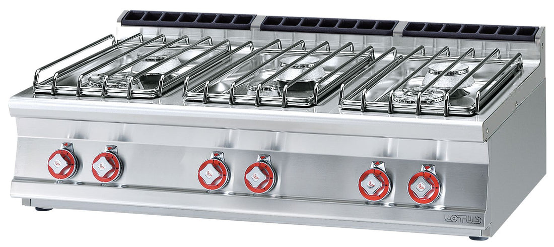 LOTUS εστία αερίου επιτραπέζια εξαπλή 120 cm PCT-712GP