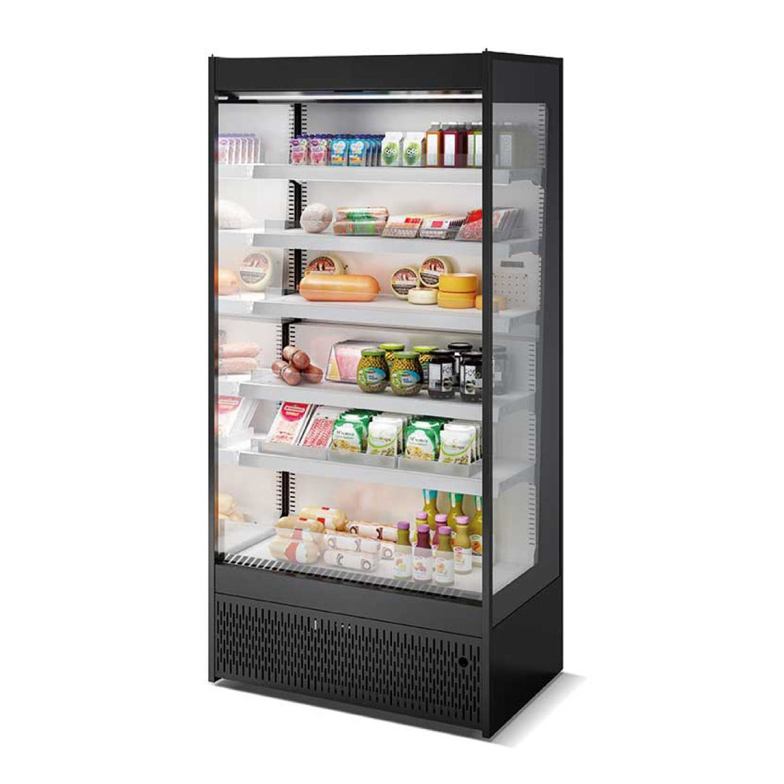ISA ψυγείο self service ανοιχτό με κουρτίνα νυκτός 708 L SLIM OPEN 130 Μαύρο