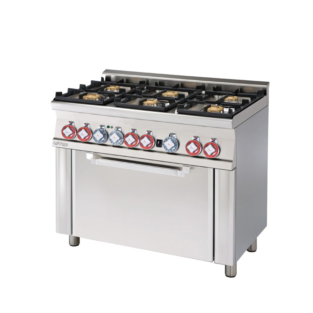 LOTUS κουζίνα αερίου 6 εστιών με φούρνο αερίου CF6-610G