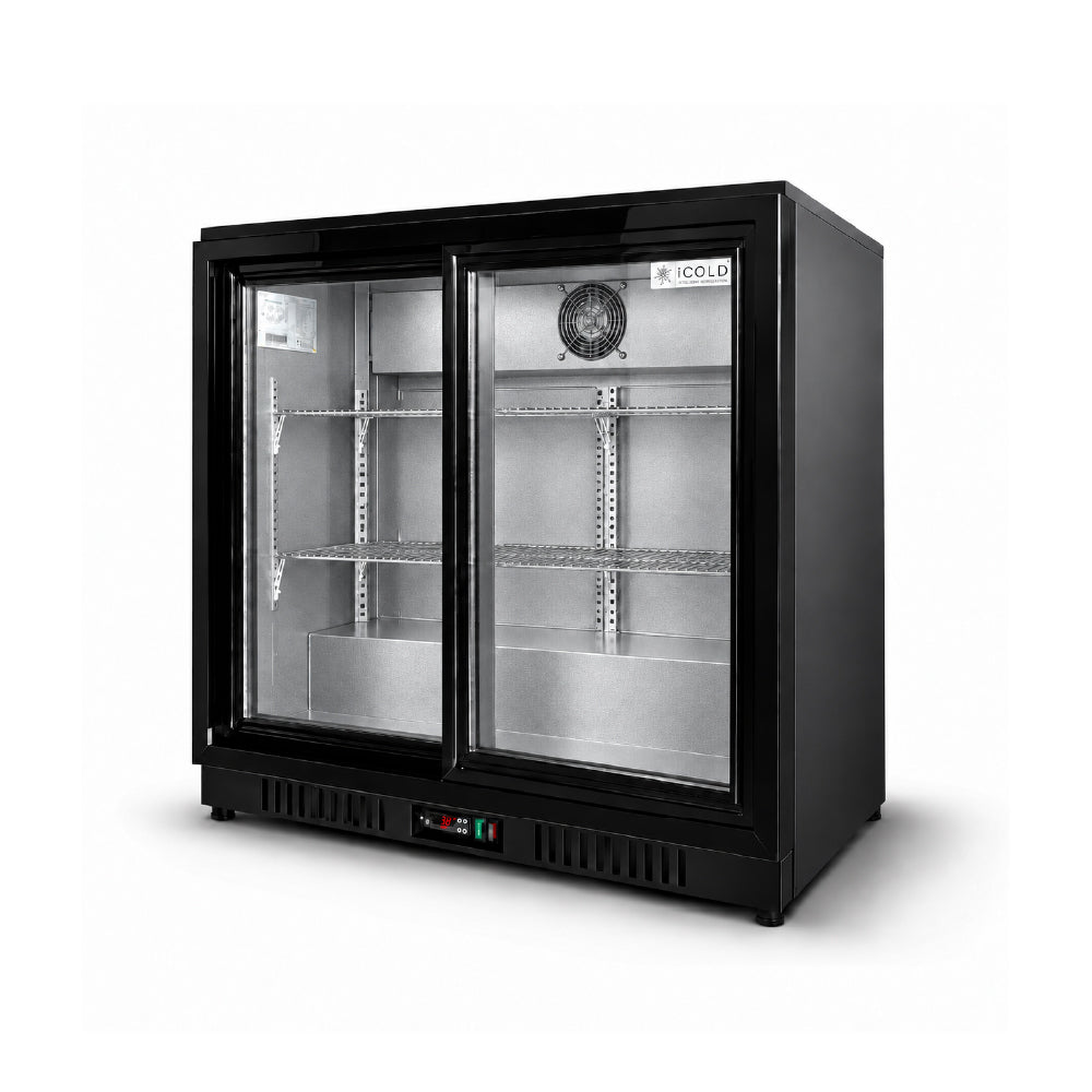 ICOLD ψυγείο back bar με 2 συρόμενες πόρτες 198 L BB-208SS Εσωτερικό inox