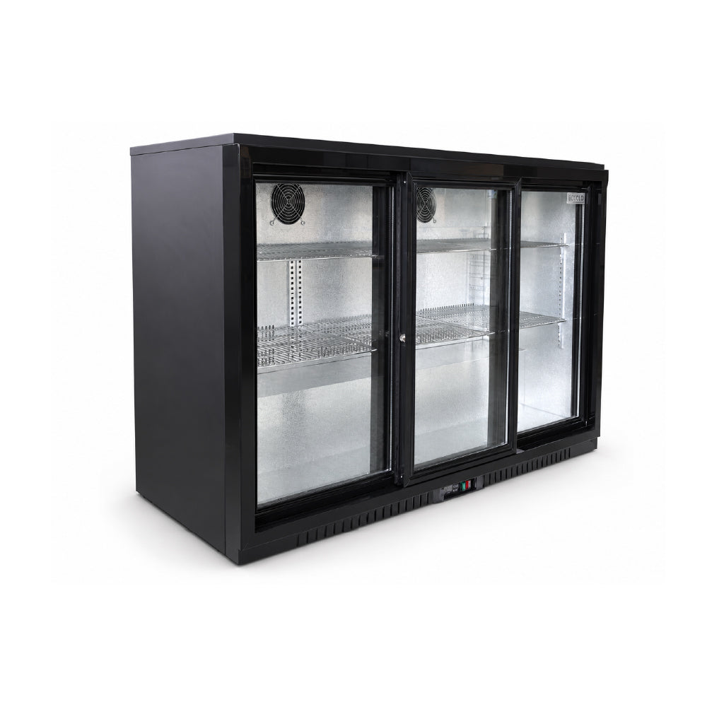 ICOLD ψυγείο back bar με 3 συρόμενες πόρτες 308 L BB-330SS Εσωτερικό inox