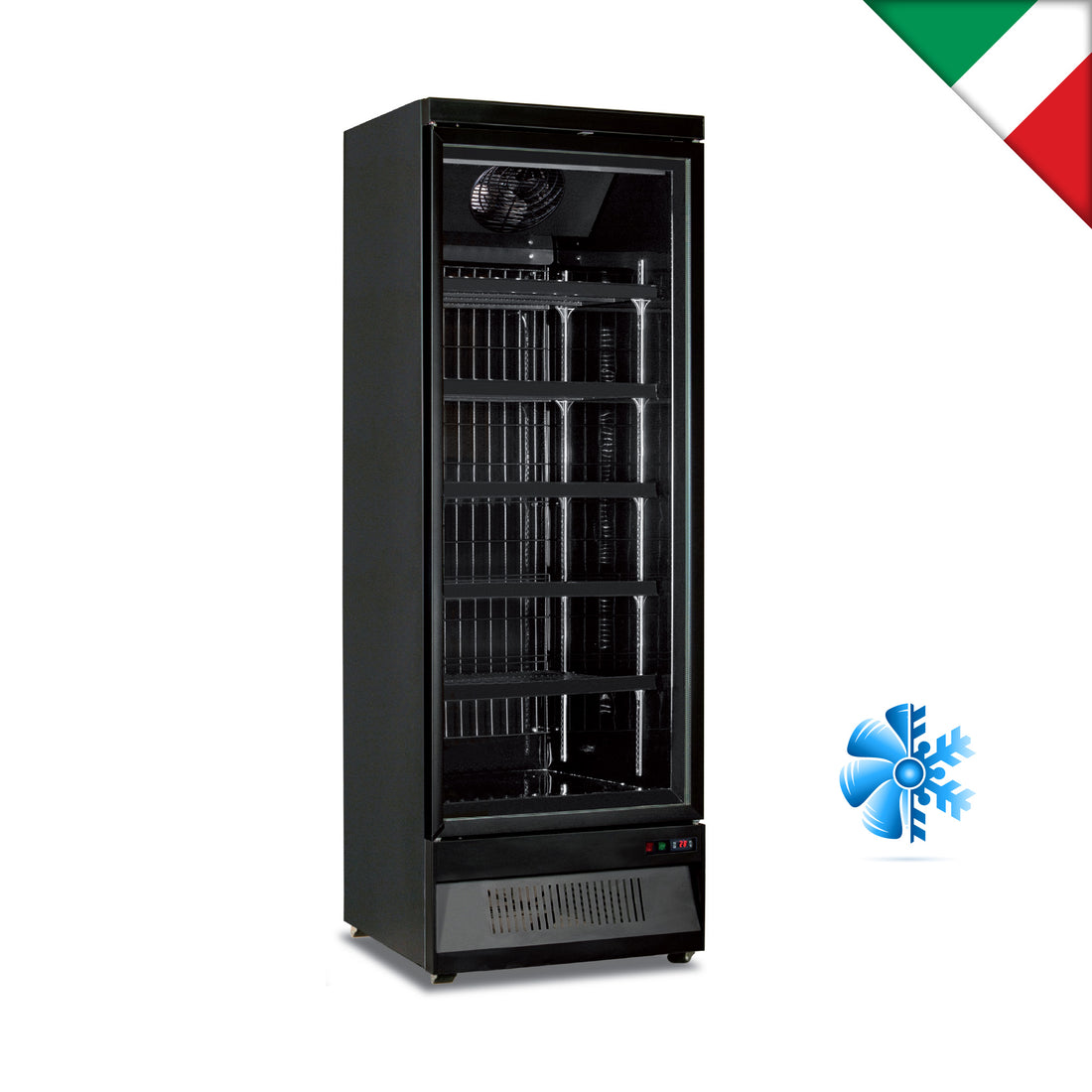 KLIMAITALIA βιτρίνα κατάψυξης μονή μαύρη 560 L MR 75 BT1 BLACK