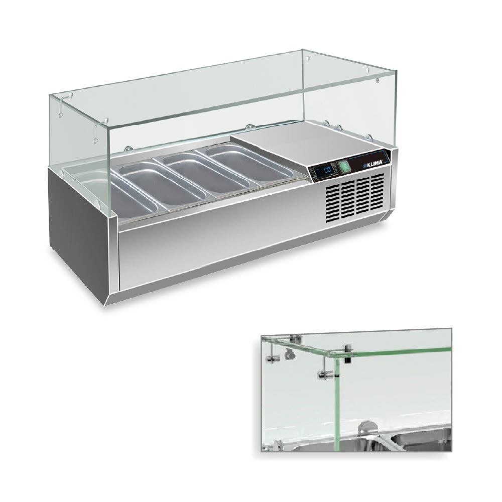 KLIMAITALIA βιτρίνα σαλατών set up 120 cm για 4 GN 1/3 RWX 1202