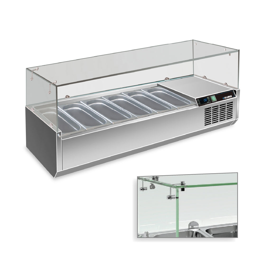 KLIMAITALIA βιτρίνα σαλατών set up 150 cm για 6 GN 1/3 RWX 1502