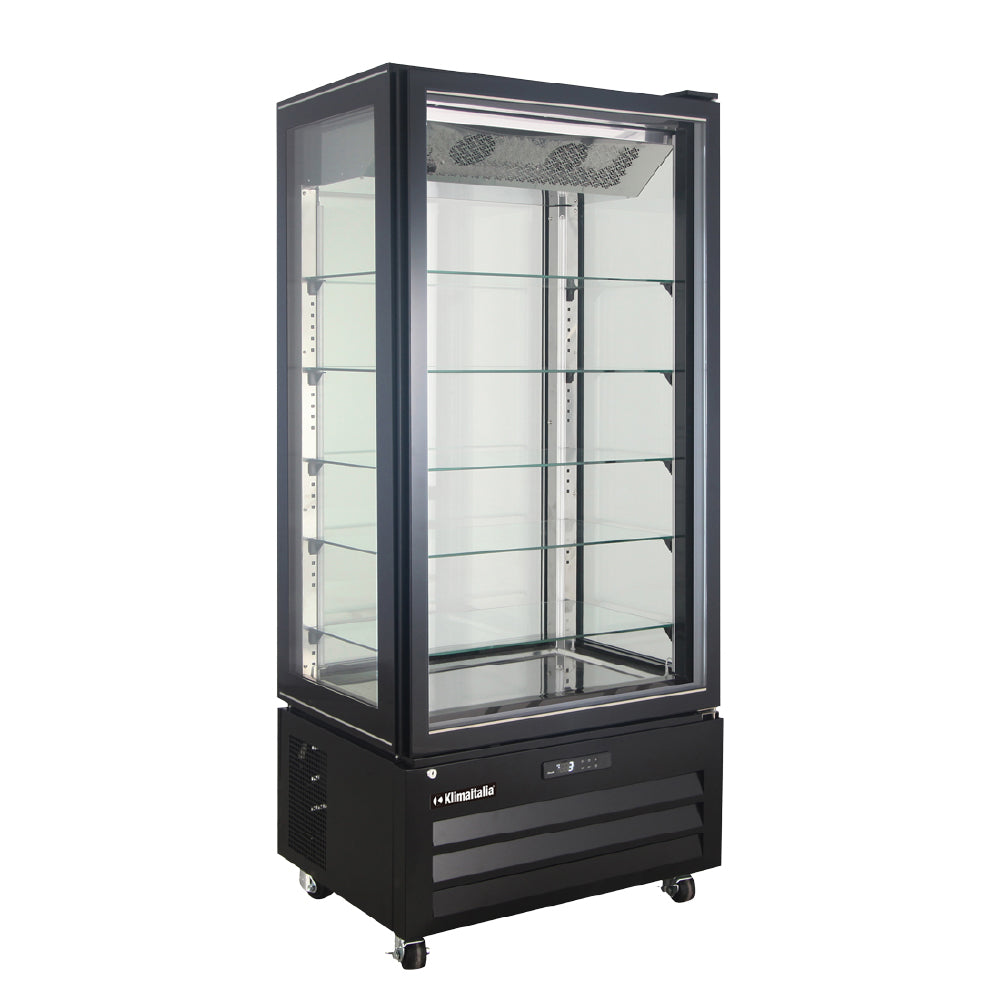 KLIMAITALIA ψυγείο βιτρίνα πανοραμική μαύρη 450 L VICTORIA 85 NFP BLACK