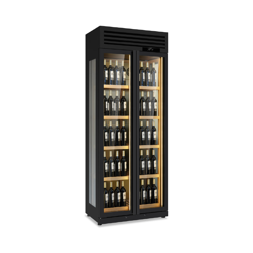 KLIMAITALIA βιτρίνα κρασιών δίπορτη 175 φιαλών WINELUX 902 BLACK