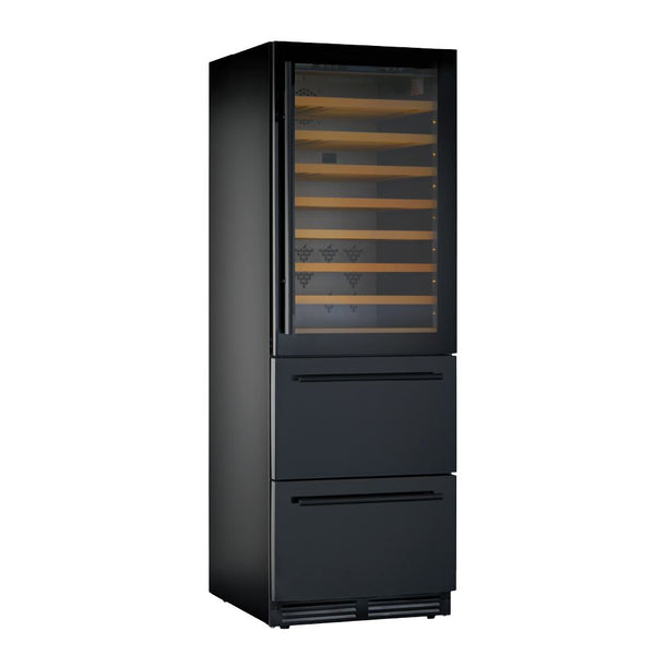 KLIMAITALIA βιτρίνα κρασιών με συρτάρια μαύρη 425 L DW190 Black