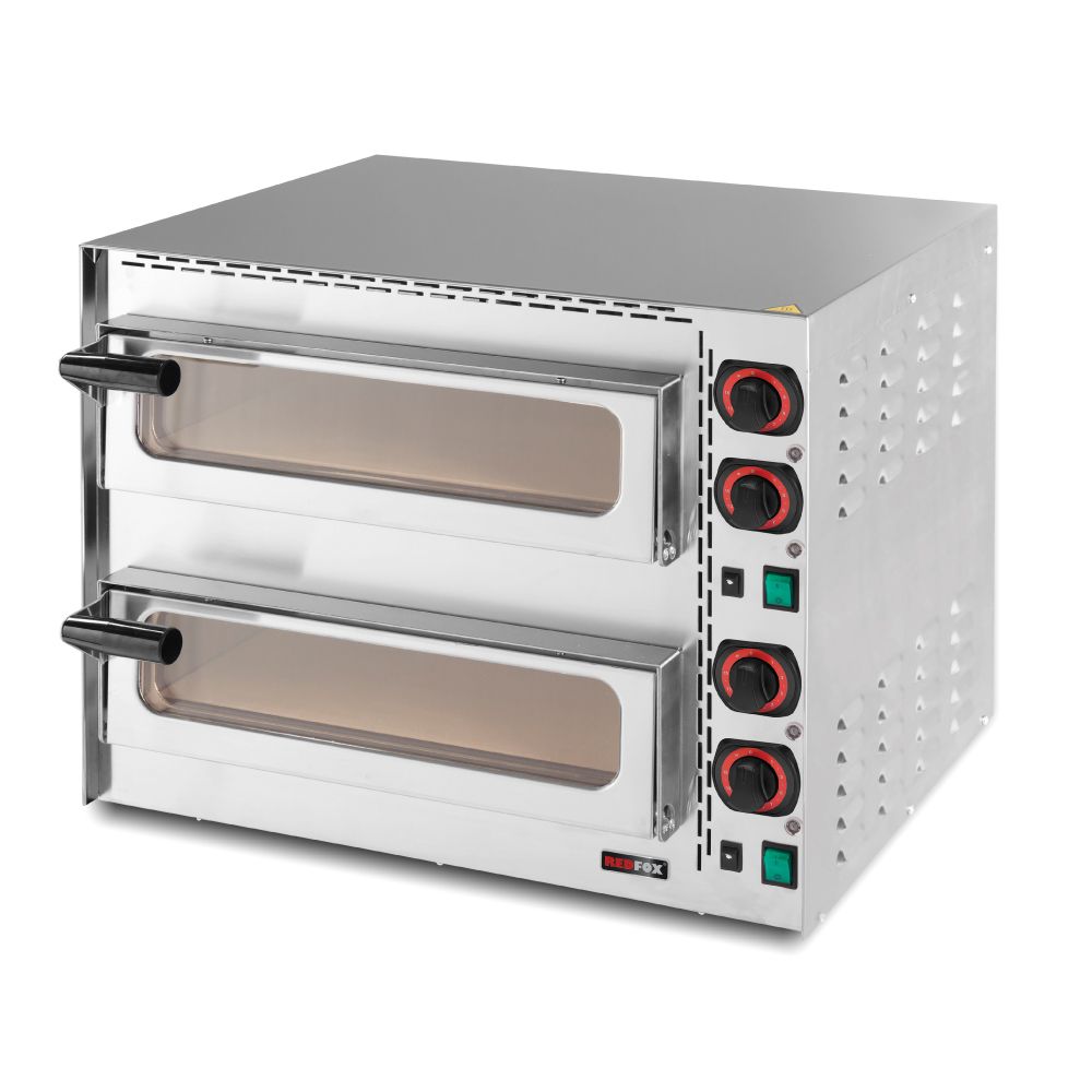 REDFOX φούρνος πίτσας ηλεκτρικός διώροφος έως 300 °C για 2 πίτσες Ø35 FP 68 R