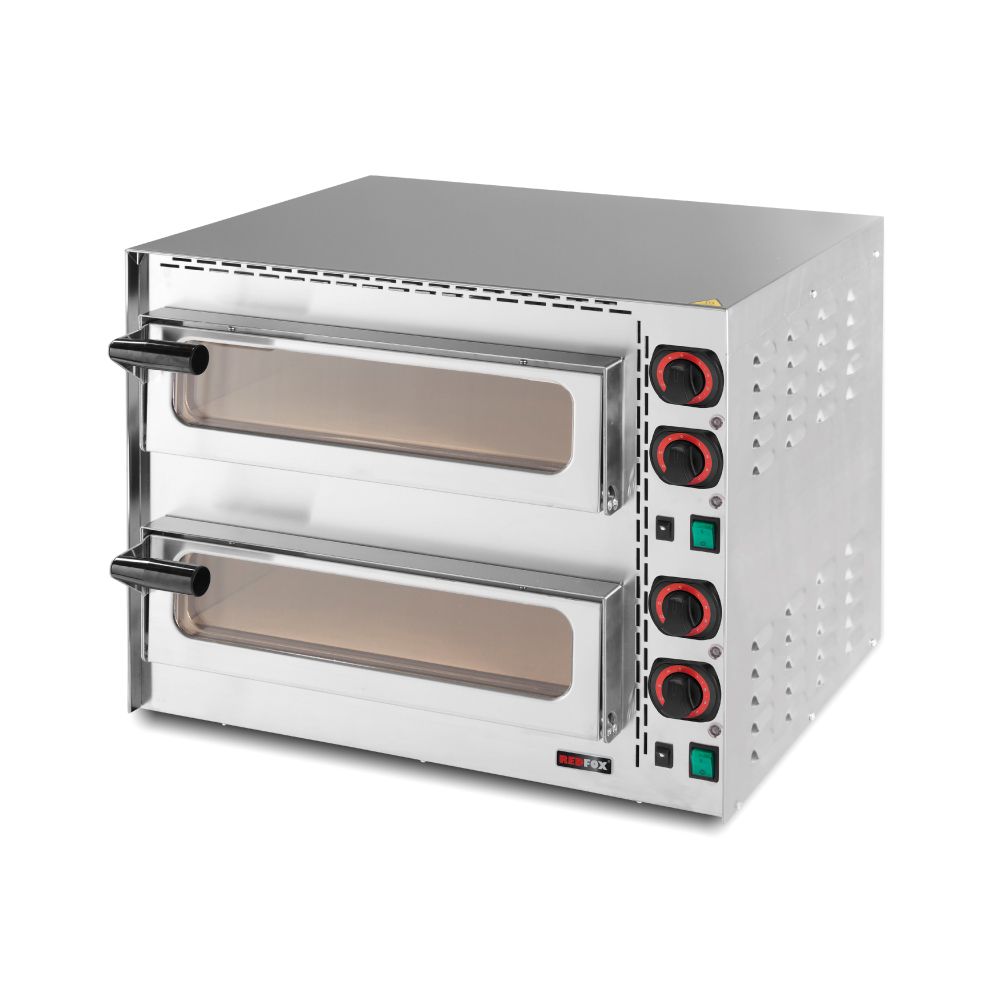 REDFOX φούρνος πίτσας ηλεκτρικός διώροφος έως 400 °C για 2 πίτσες Ø35 FP 68 RS